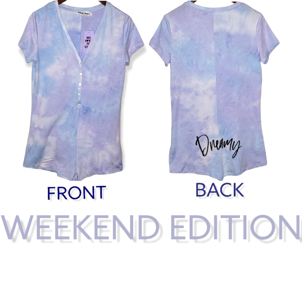 "DREAMY" Short Sleeve/Shorts One Piece Pajama Size M
